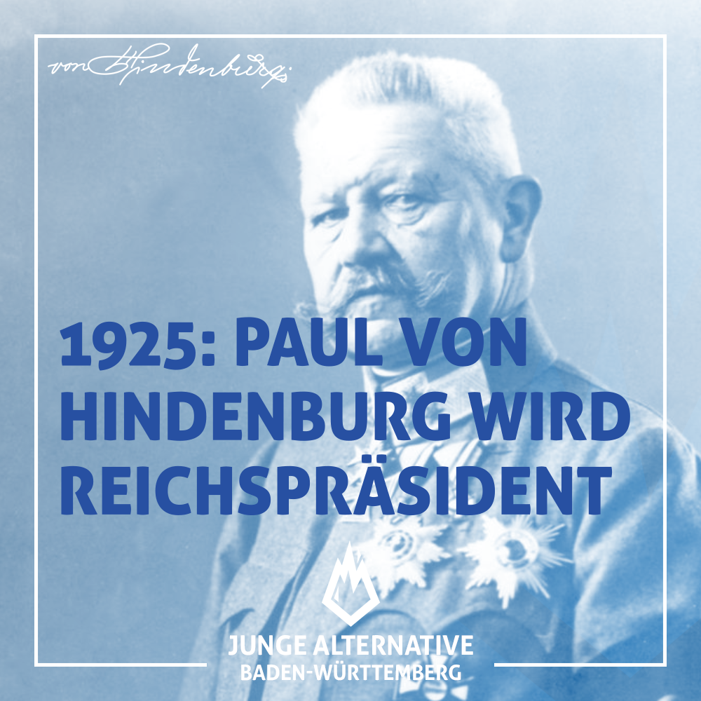 Vor 95 Jahren: Hindenburg als zweiter Reichspräsident der Weimarer Republik vereidigt