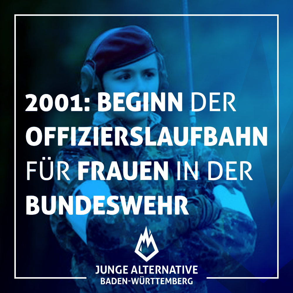 2001: die ersten Frauen beginnen ihre #Offiziersausbildung in der Bundeswehr